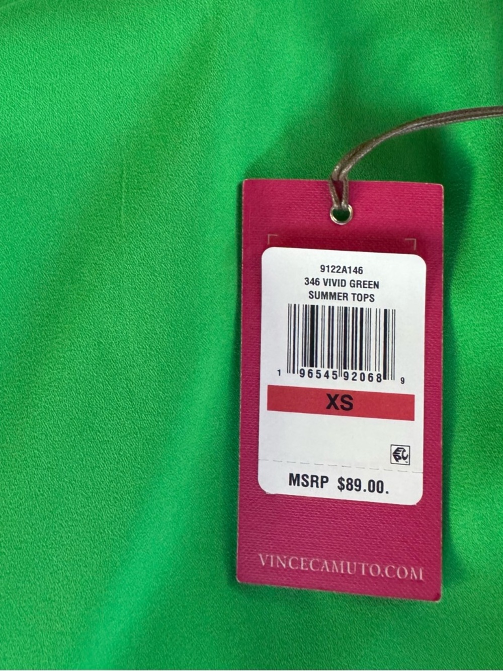 Vince Camuto Vivid Green V-Neck Ruffle Sleeve Top Size XS - Picture 5 of 5